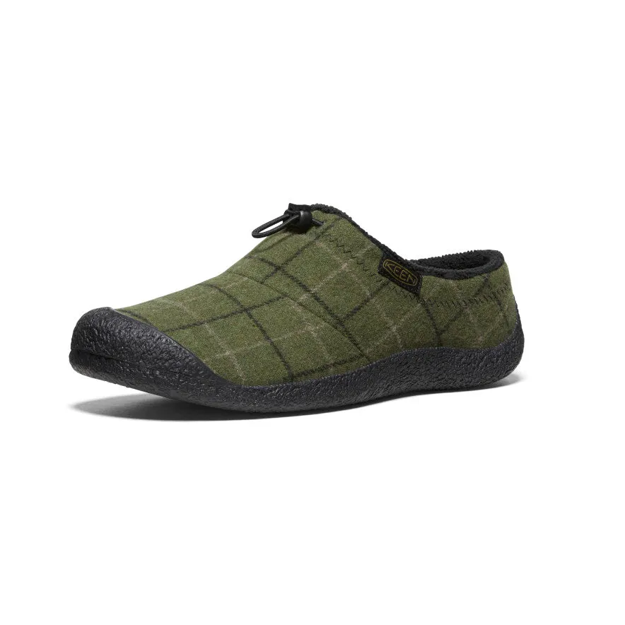 Howser III Slide for Men in Dark Olive Plaid