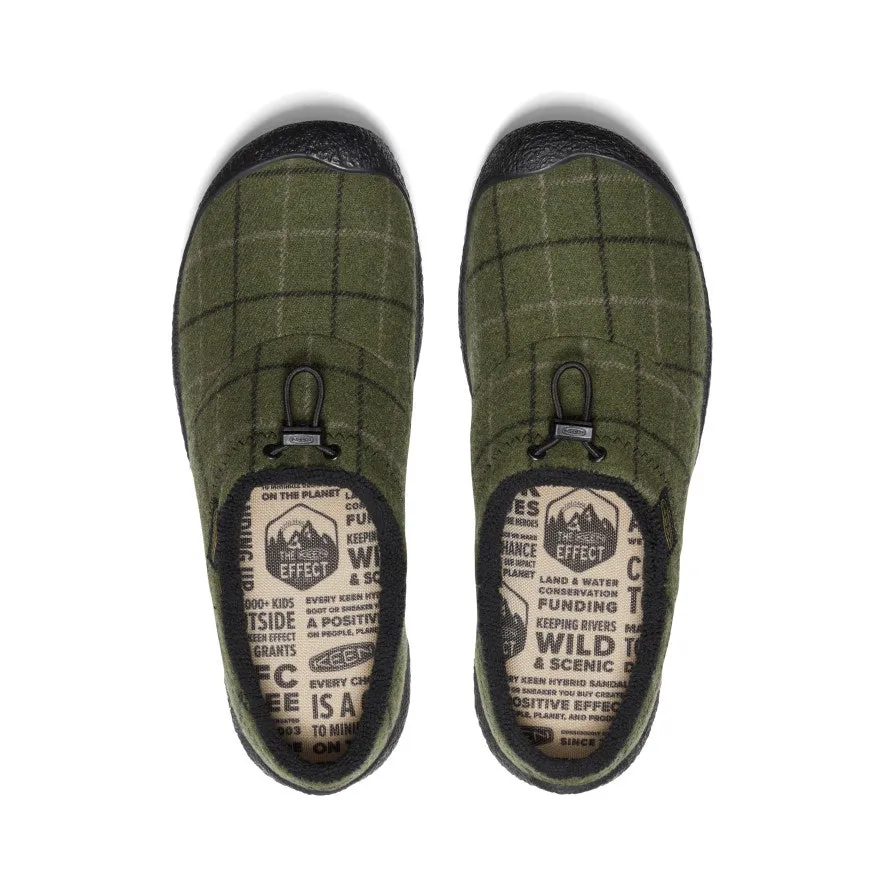 Howser III Slide for Men in Dark Olive Plaid