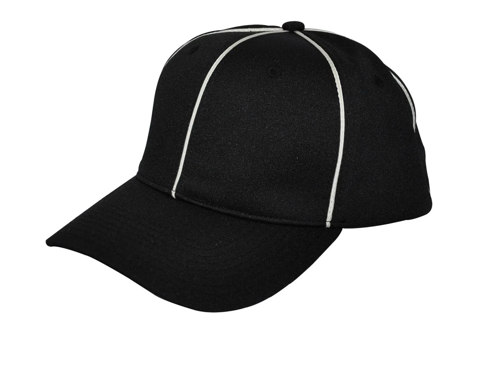 HT100-Smitty Black w/ White Piping Flex Fit Football Hat