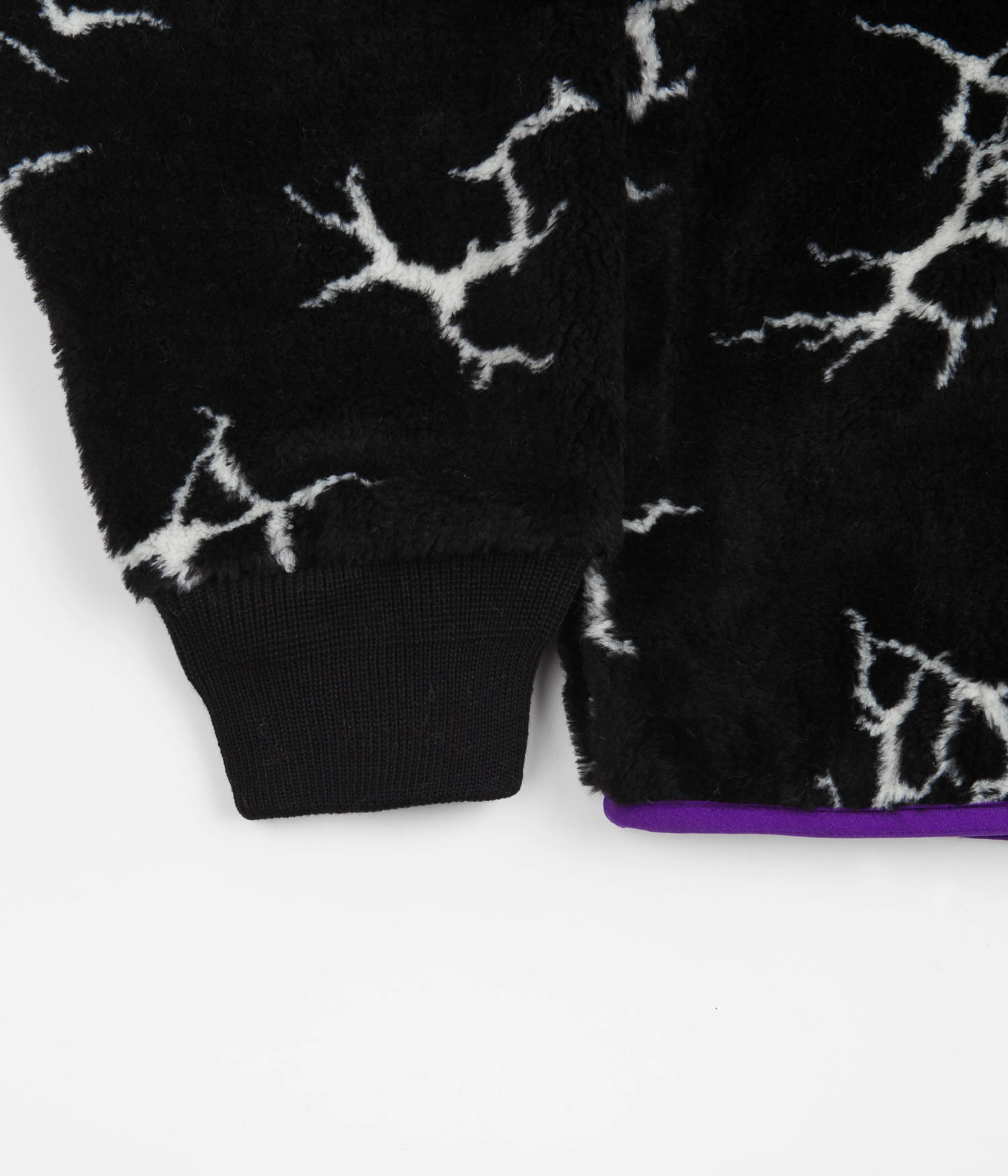 HUF Black Quake Sherpa Fleece Zip Sweater 