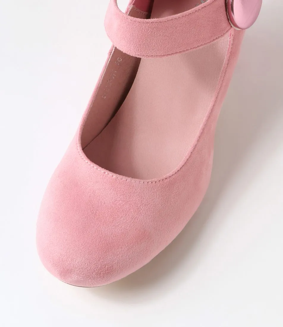 I LOVE BILLY Sharik Pale Pink Metallic Microsuede Heels