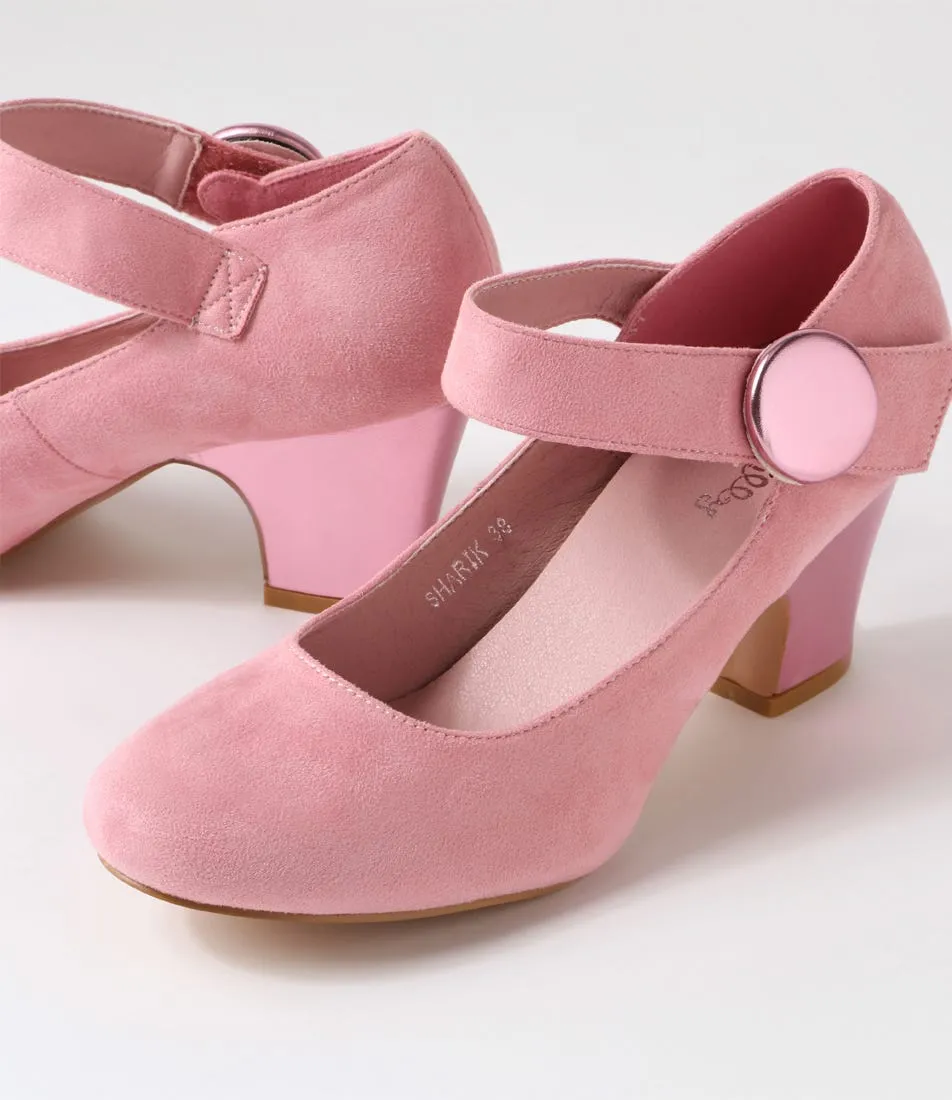 I LOVE BILLY Sharik Pale Pink Metallic Microsuede Heels