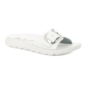 INBLU AG 03 Ciabatte Donna Slide Fascia Con Fibbia Bianco