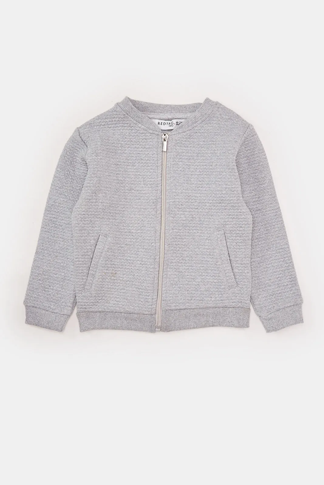 Infant Boys Grey Jacquard Sweatshirt