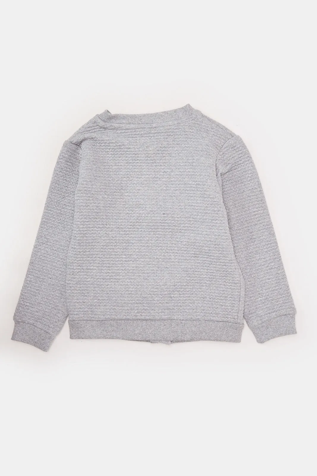 Infant Boys Grey Jacquard Sweatshirt