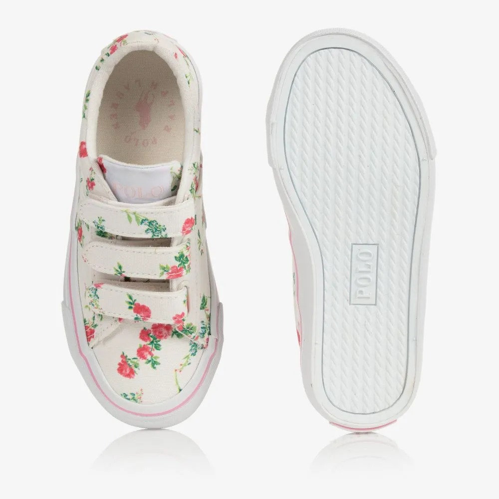 Ivory Floral Velcro Trainers