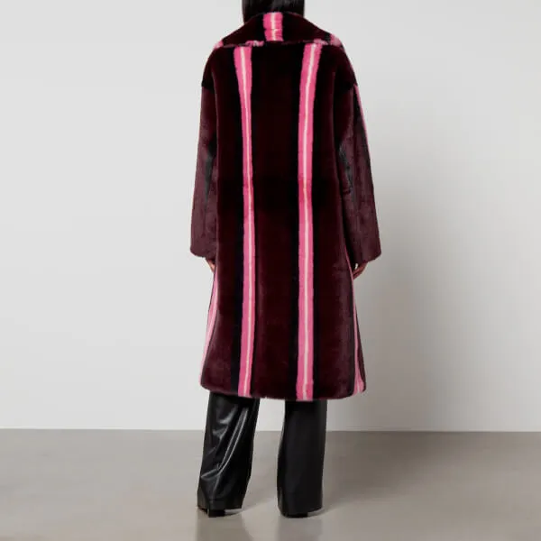 Jakke Kelly Vegan Fur Coat with Stripes