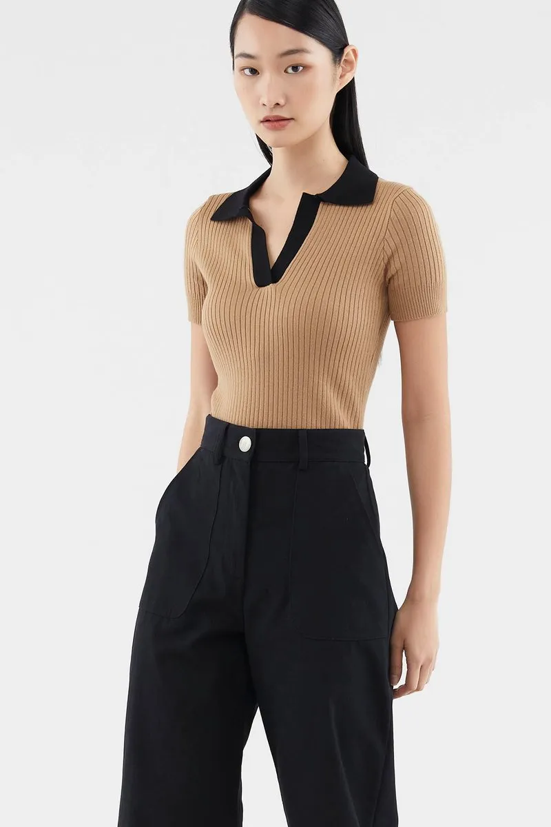 Jemira Collared Knit Top 