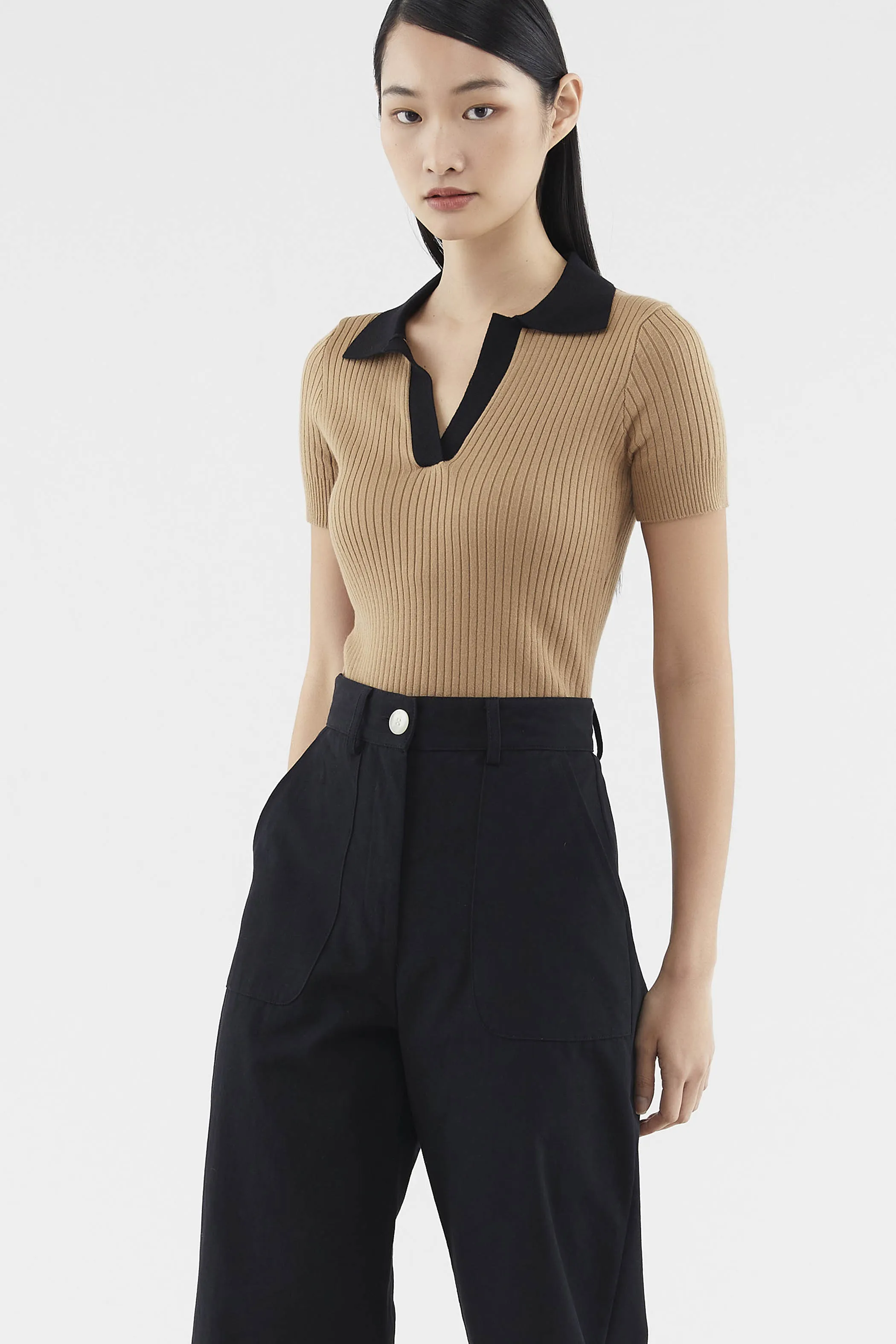 Jemira Collared Knit Top 