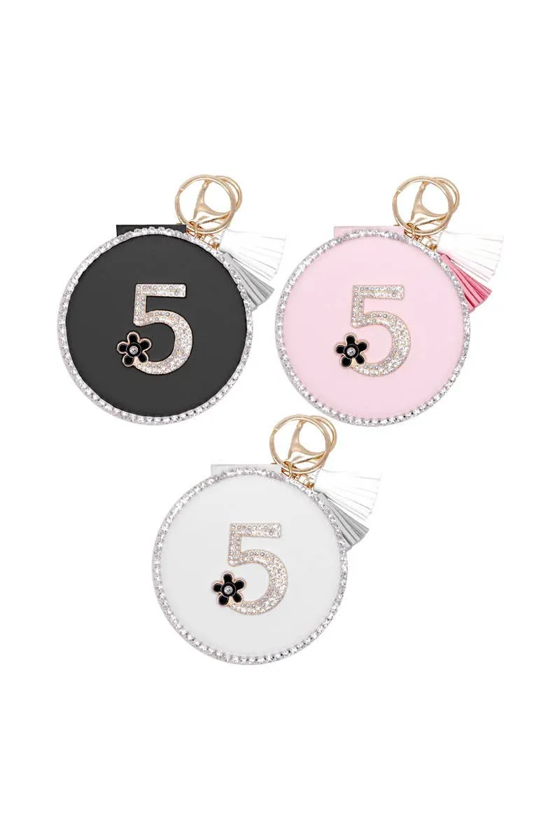 JH KC3222-2 #5 Mirror Keychain - Pack of 6