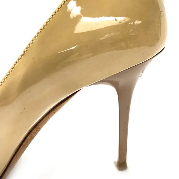 JIMMY CHOO beige patent leather heels