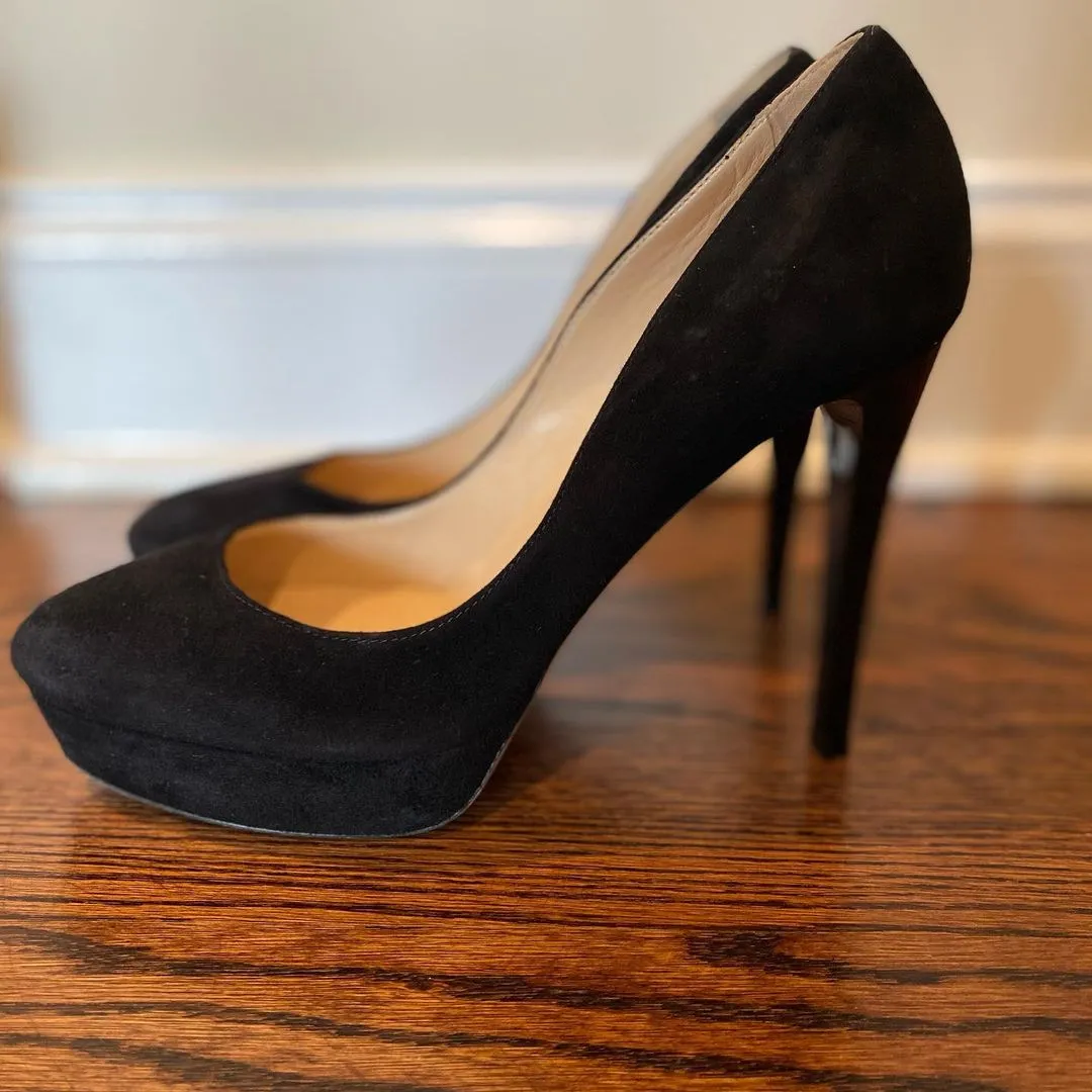 Jimmy Choo Black Suede Platform Heels Size 39 1/2