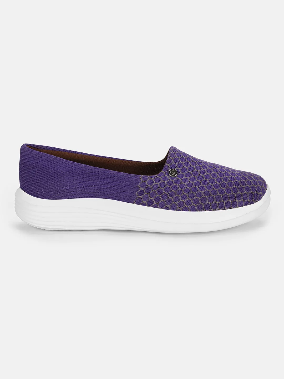 JUMP USA Women's Textured Purple Smart Casual Sneakers Shoes