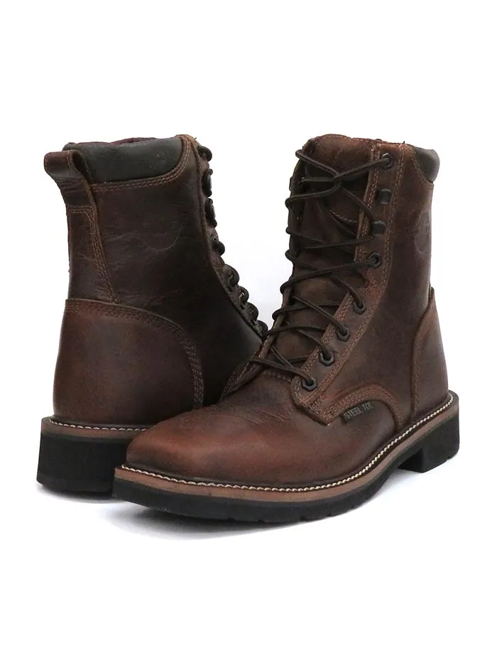 Justin Stampede Steel Toe Work Boots - Rugged Tan