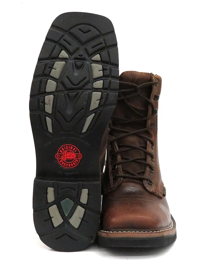 Justin Stampede Steel Toe Work Boots - Rugged Tan