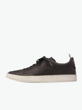 Kareem Dirty Black Leather Sneakers