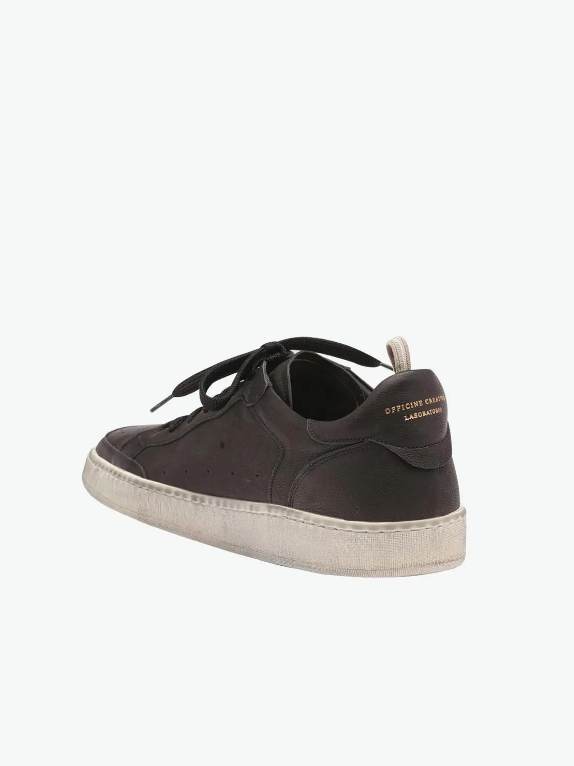 Kareem Dirty Black Leather Sneakers