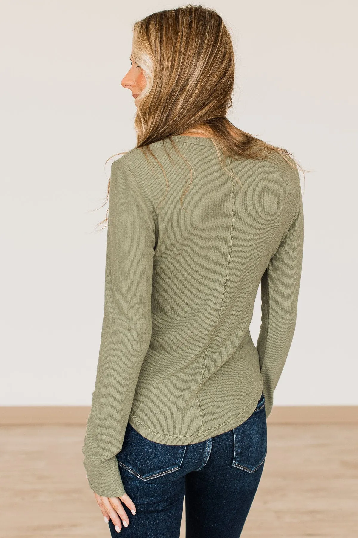 Olive Keep Moving Forward Knit Top