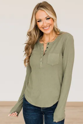 Olive Keep Moving Forward Knit Top