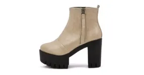 Military Style Chunky Heel Boots