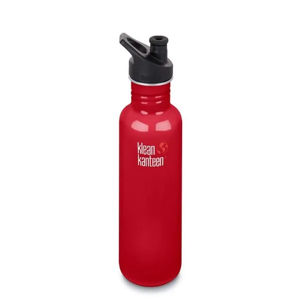 KLEAN KANTEEN Classic 27 Oz 800ml Water Bottle with Sport Cap