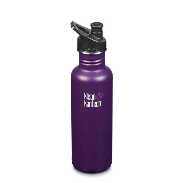 KLEAN KANTEEN Classic 27 Oz 800ml Water Bottle with Sport Cap