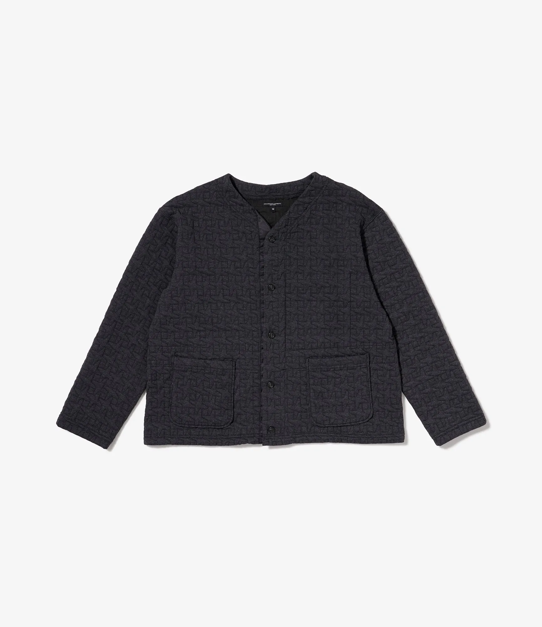 Knit Cardigan – Charcoal Quilted Jersey