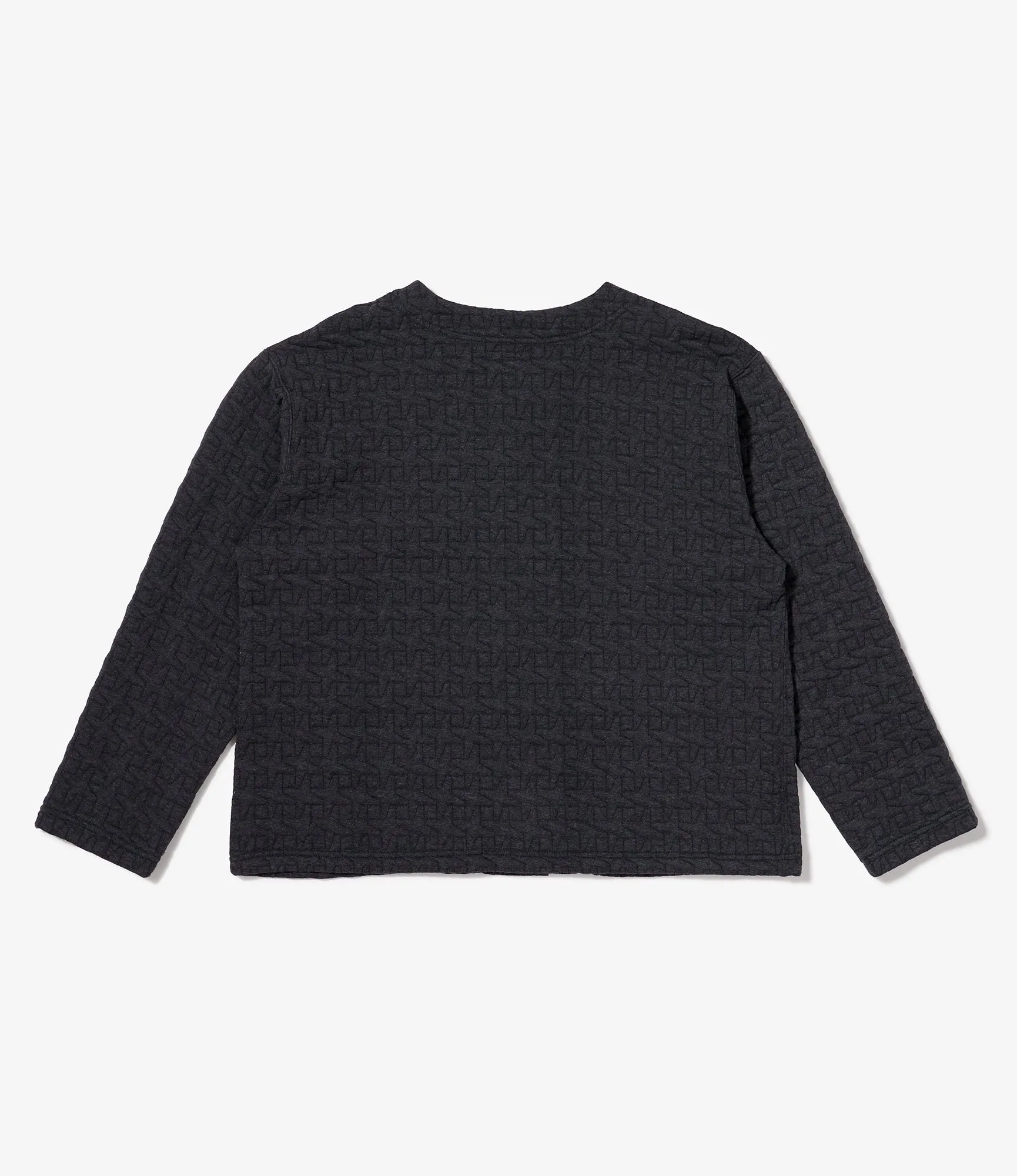 Knit Cardigan – Charcoal Quilted Jersey