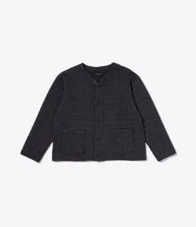 Knit Cardigan – Charcoal Quilted Jersey