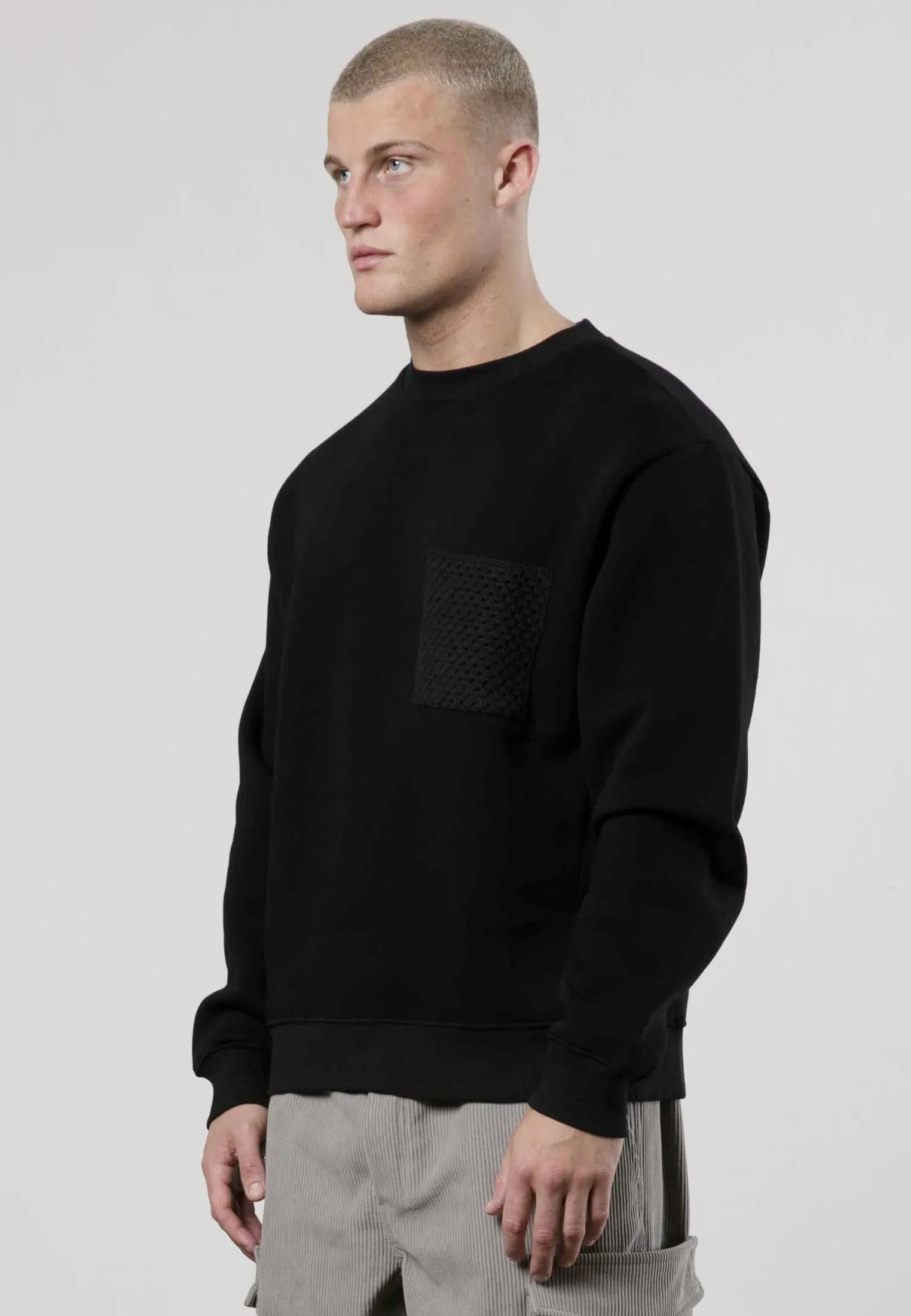 KNIT POCKET SWEAT BLACK