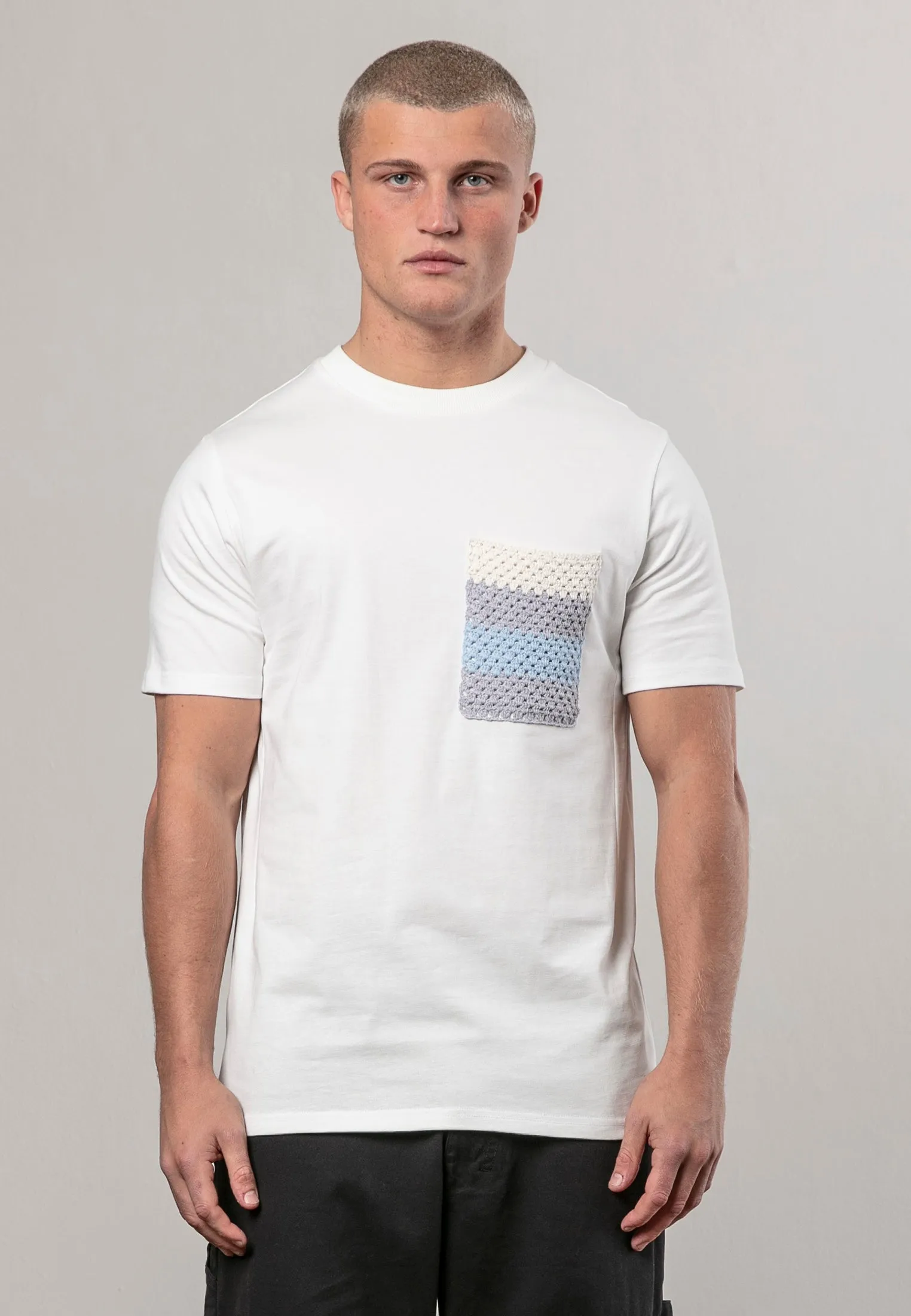 KNIT POCKET T-SHIRT OFF WHITE