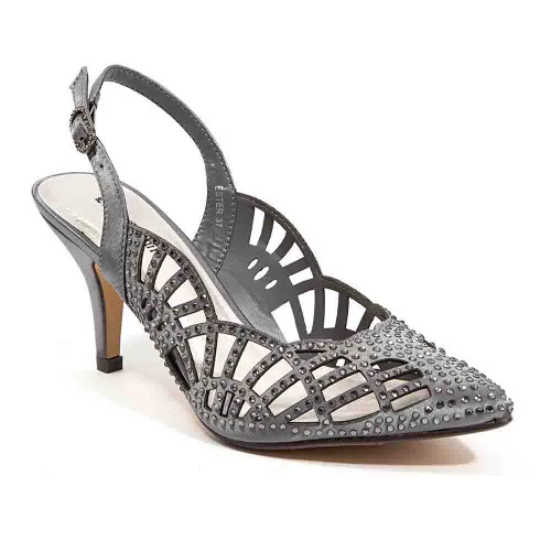 Lady Couture Ester Gray Embellished Heels