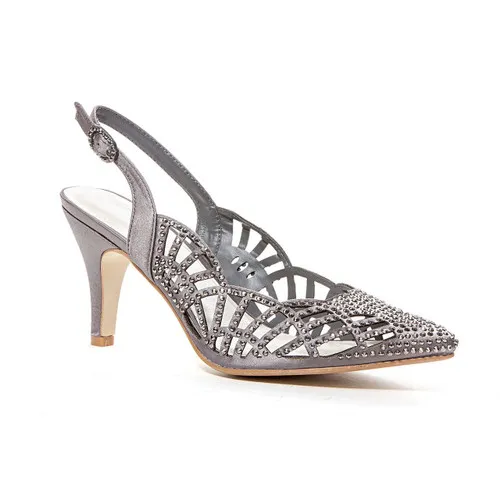 Lady Couture Ester Gray Embellished Heels