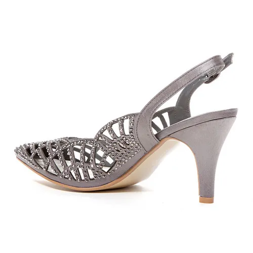 Lady Couture Ester Gray Embellished Heels