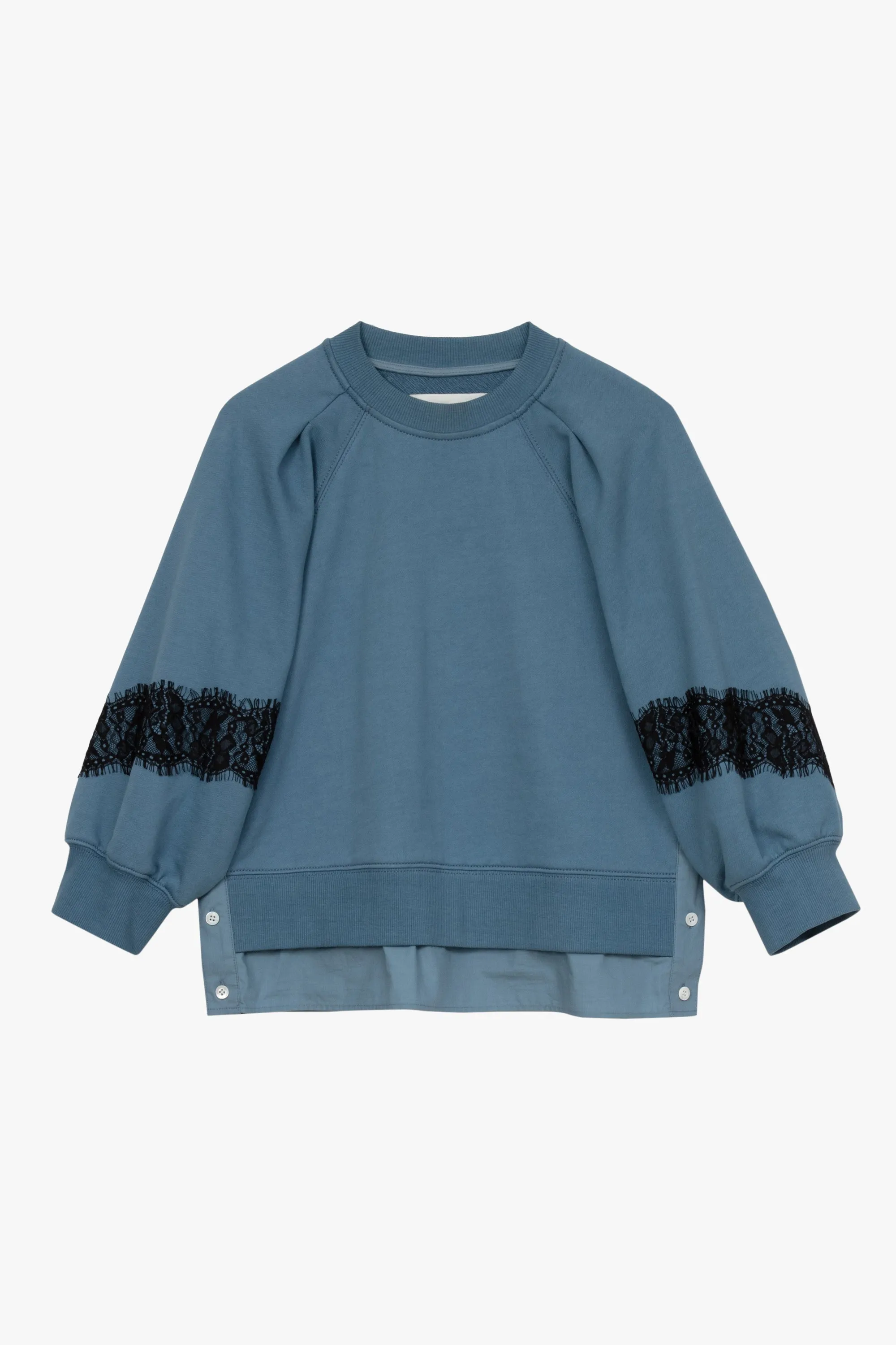 Lantern Sleeve Cotton Sweatshirt