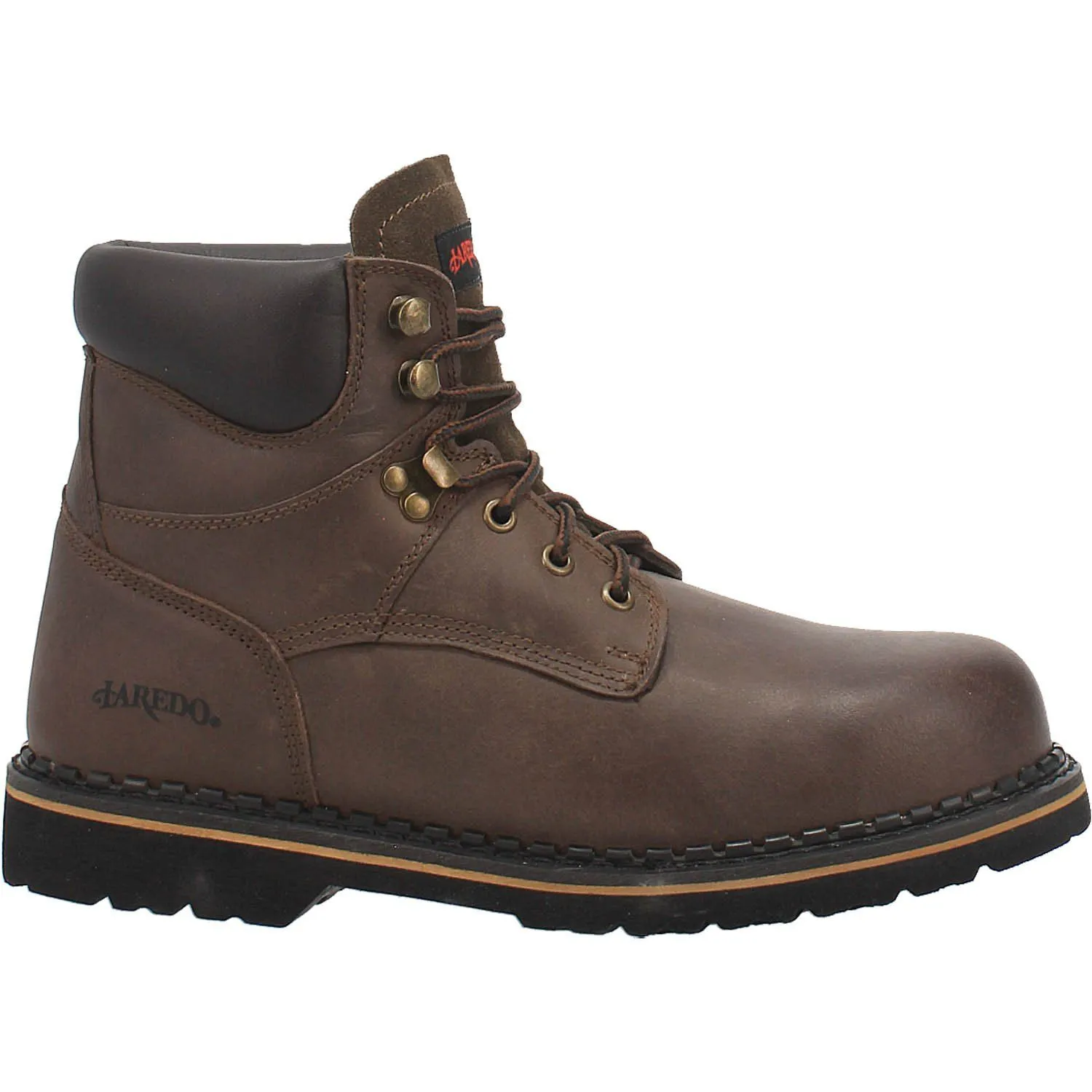 Laredo Men's Leather Work Boot with Round Soft Toe