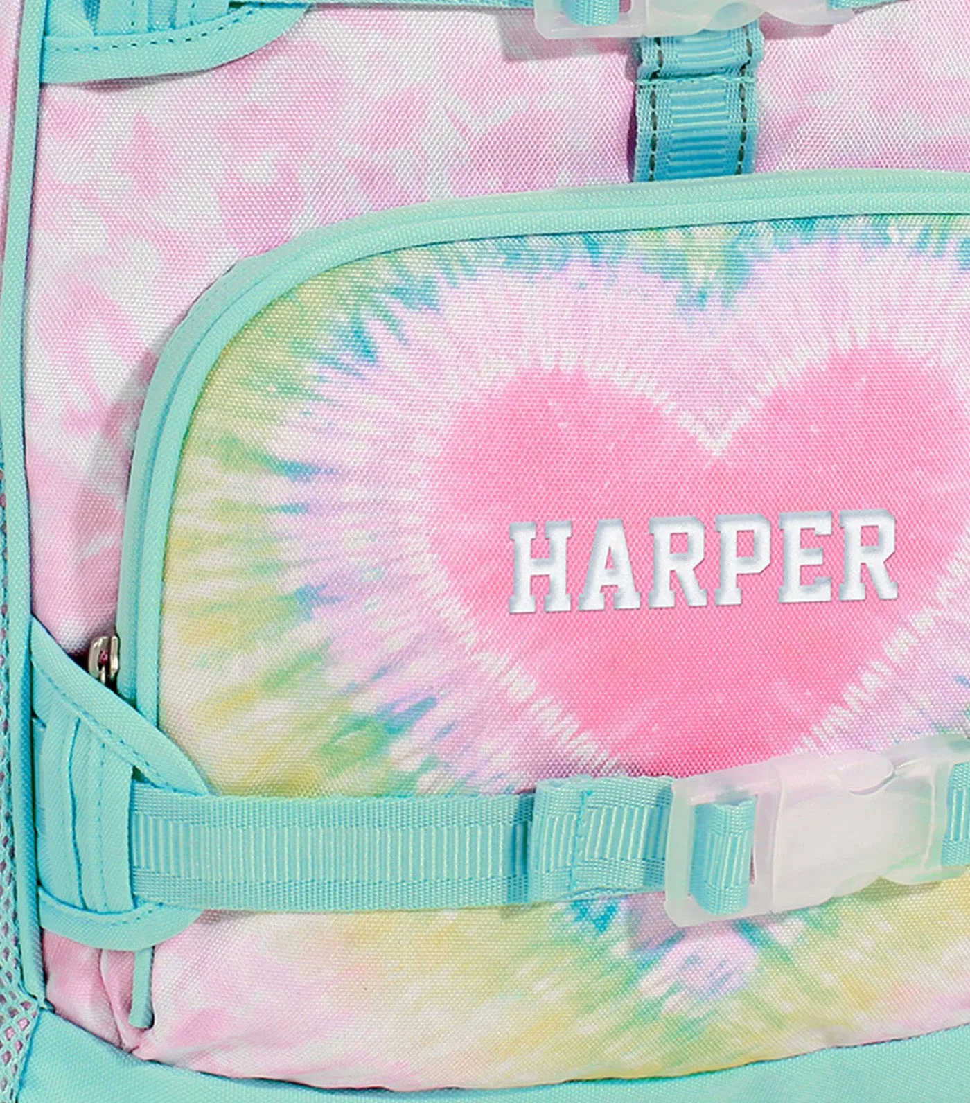 Large Mackenzie Pink Heart Tie-Dye Backpacks