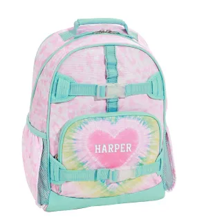 Large Mackenzie Pink Heart Tie-Dye Backpacks