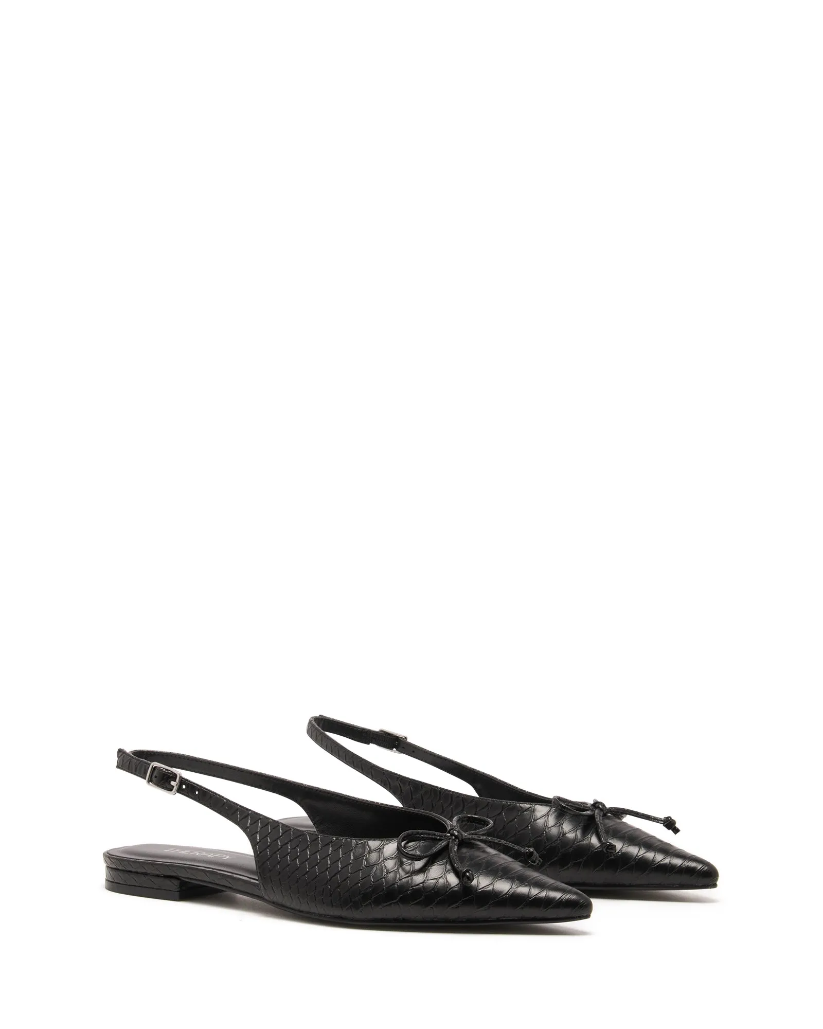 Lavin Slingback Ballet Flat Black Snake