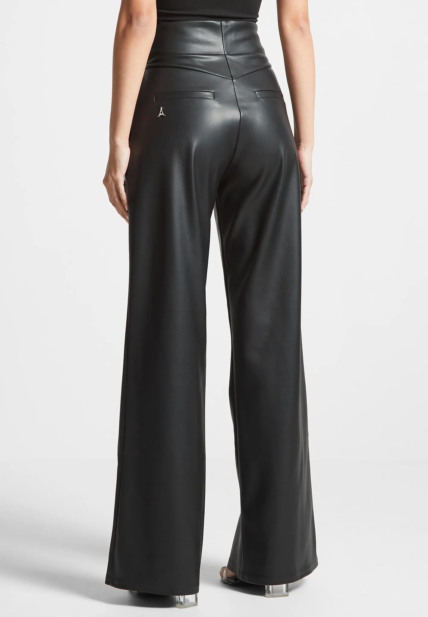 Leather Rope Tie Trousers - Black