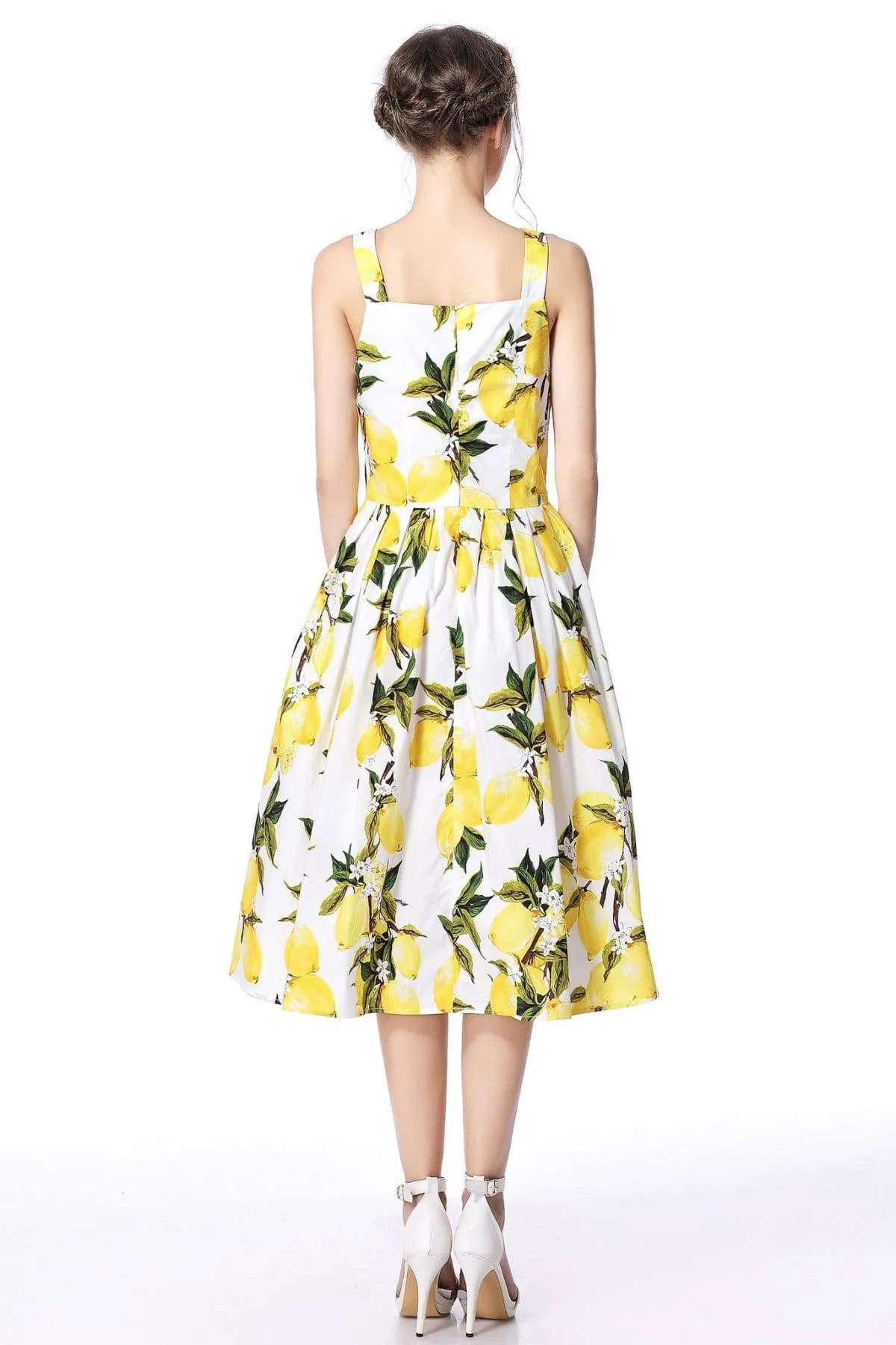 Lemon Strap Dress Rockabilly Swing Dress