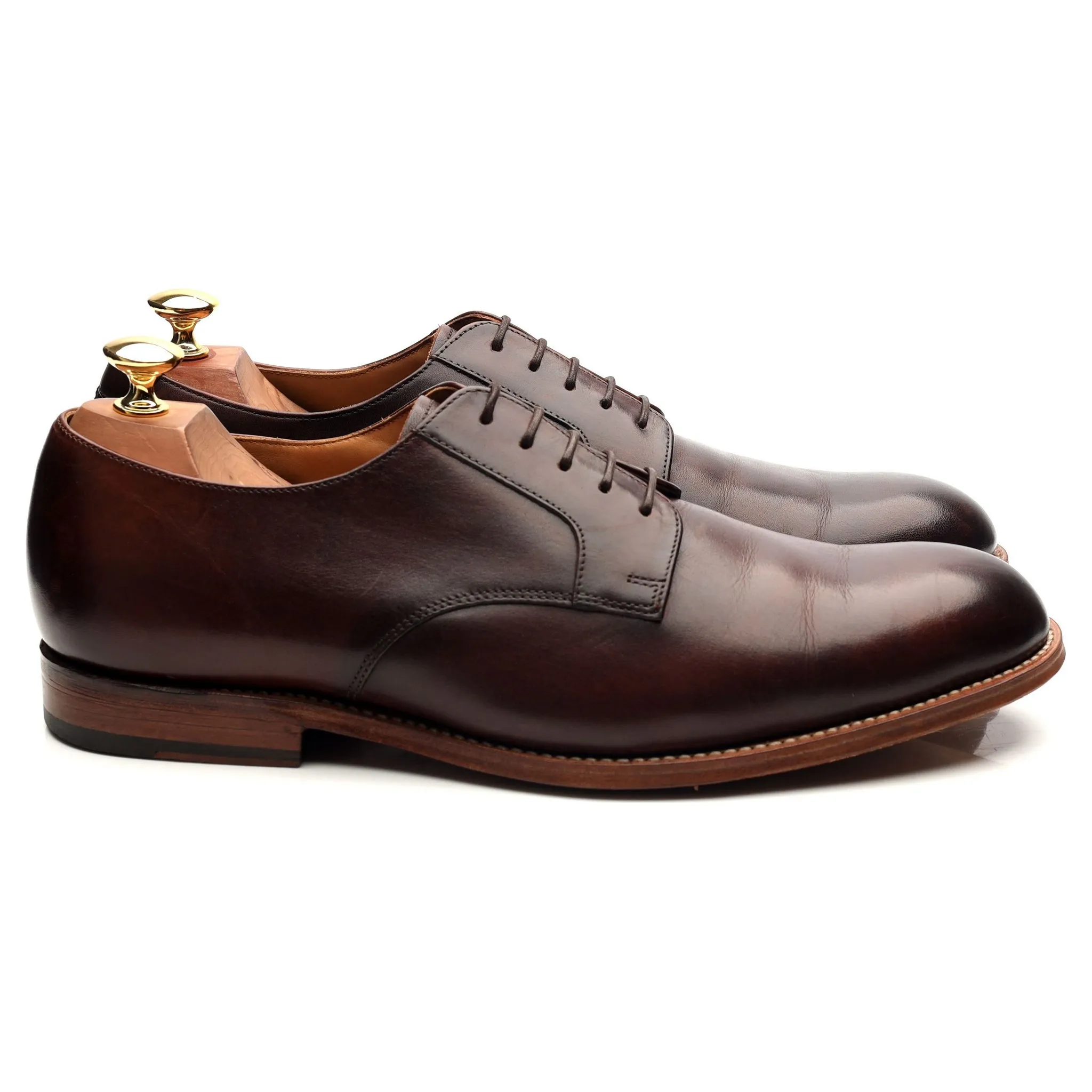 'Liam' Dark Brown Leather Derby UK 9 F