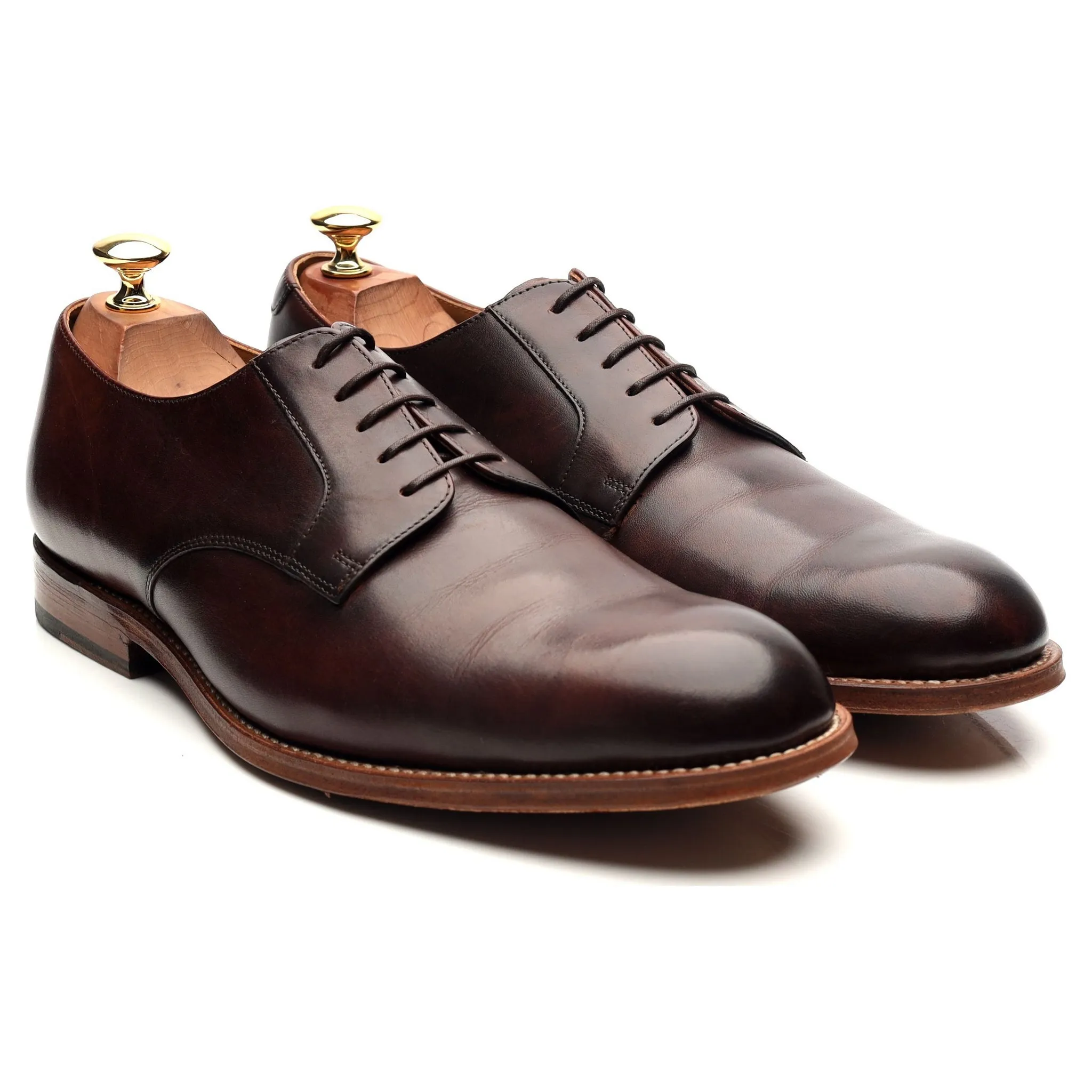 'Liam' Dark Brown Leather Derby UK 9 F