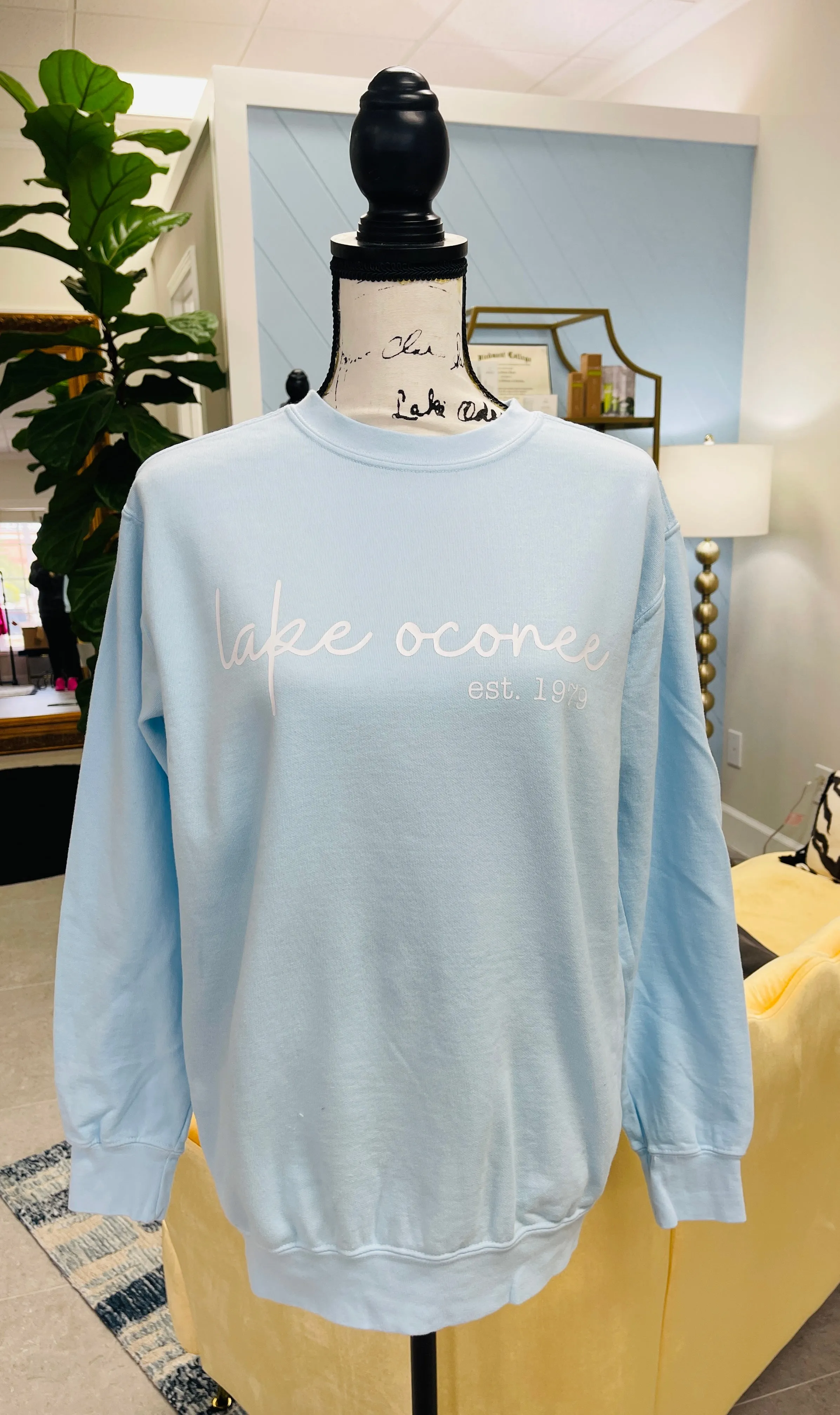 Light Blue LO Sweatshirt -  Result: Pastel Blue Graphic Sweater