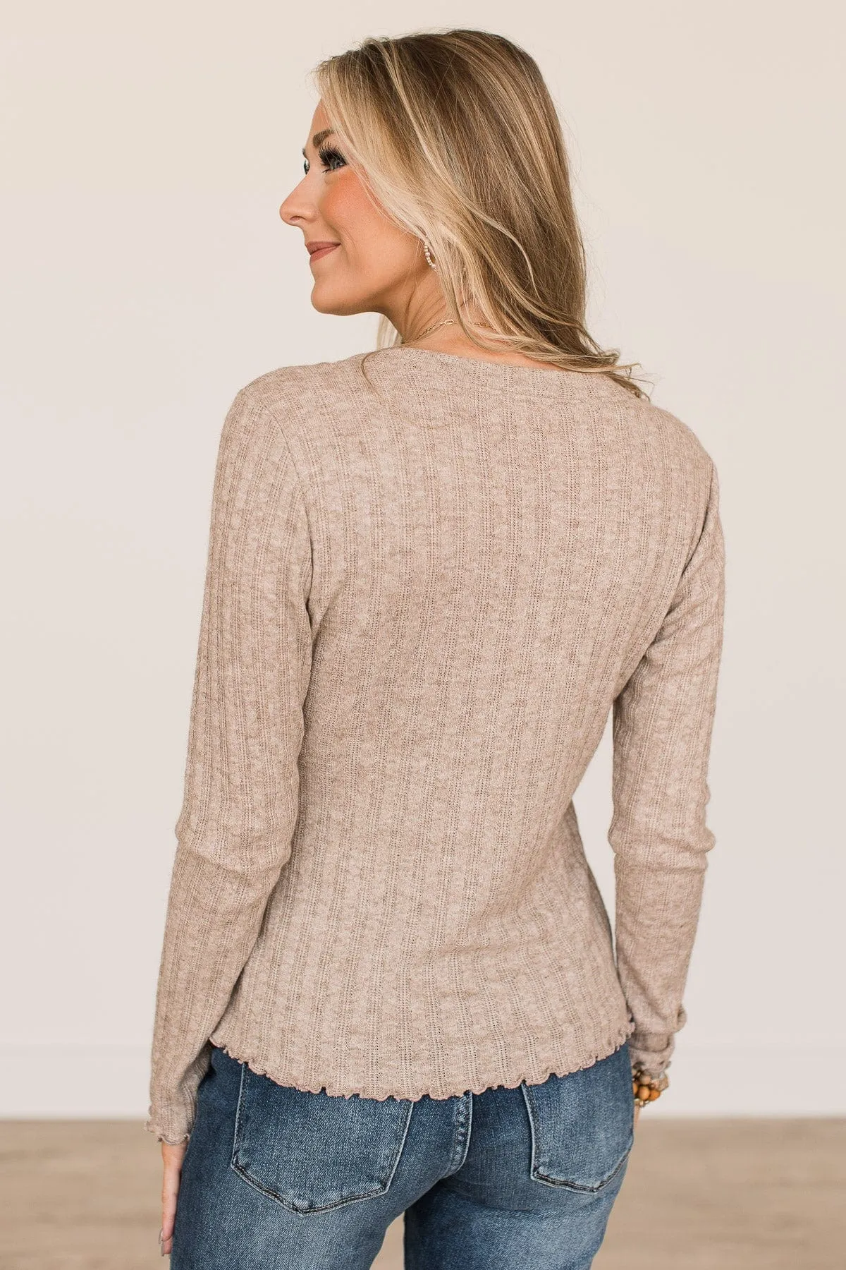 Light Taupe Knit Top - Love Endures