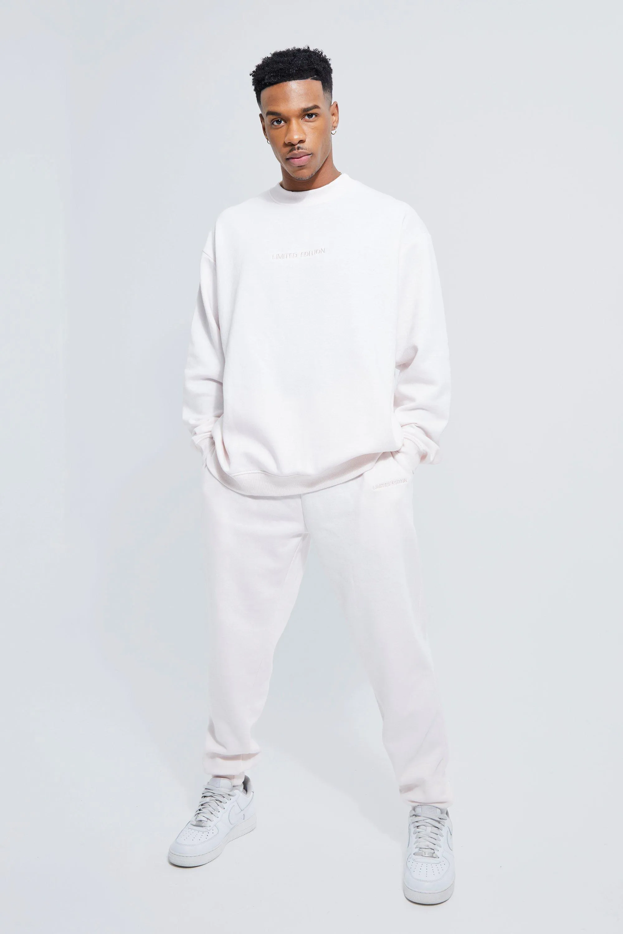 Lightweight Oversized Sweatshirt Tracksuit | boohooMAN UK