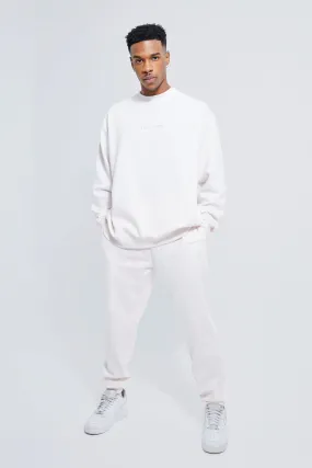 Lightweight Oversized Sweatshirt Tracksuit | boohooMAN UK