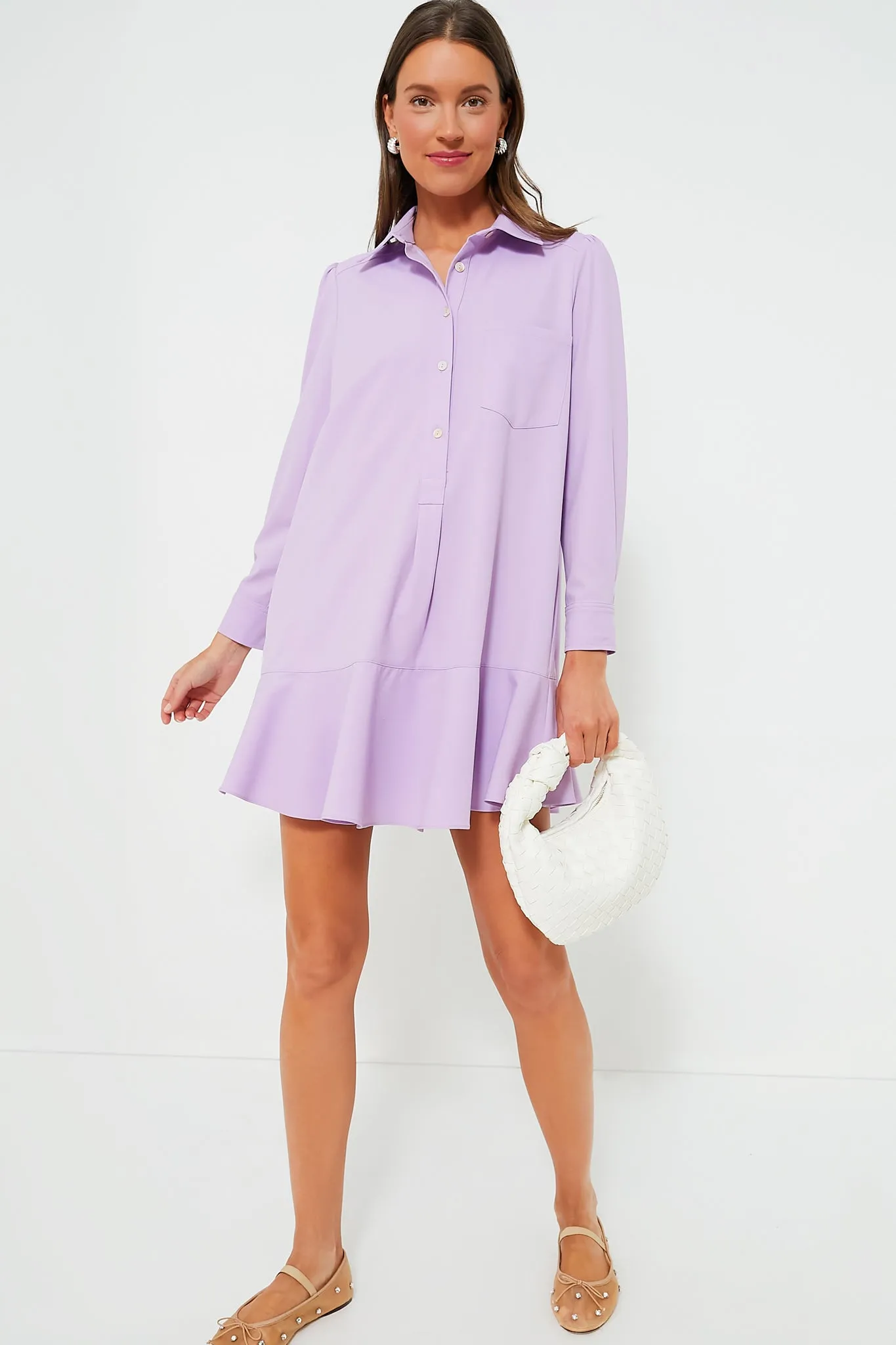 Lilac Crepe Callahan Shirt Dress