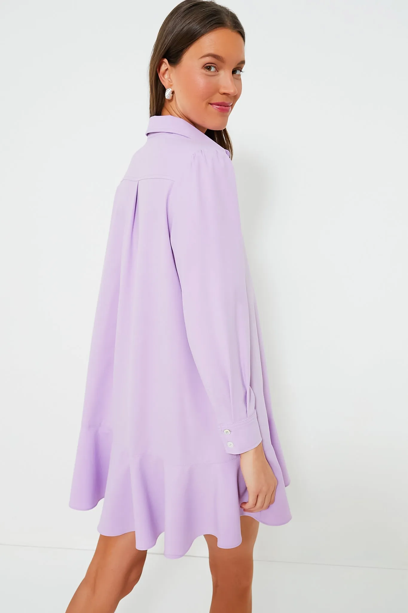 Lilac Crepe Callahan Shirt Dress