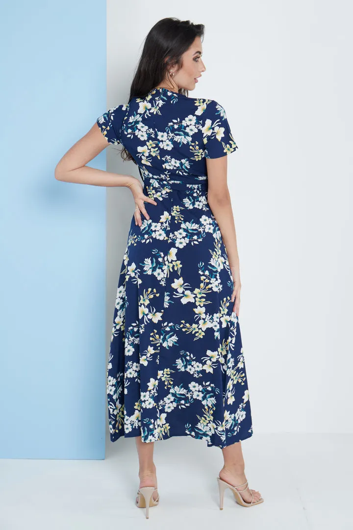 London Wrap Maxi Dress Floral Print